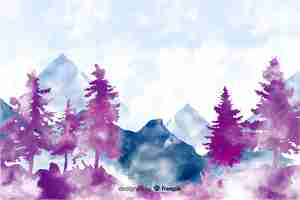 Free vector abstract watercolor landscape background