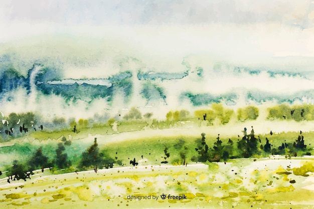 Abstract watercolor landscape background