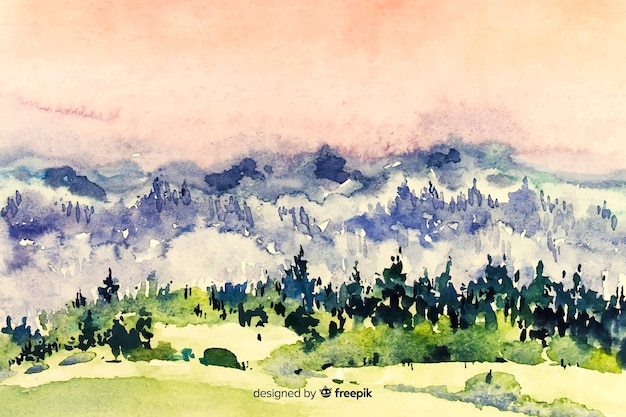 Abstract watercolor landscape background