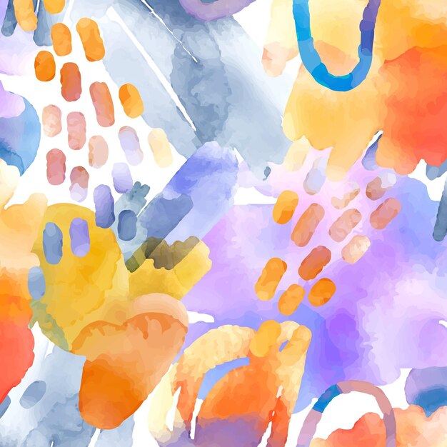 Abstract watercolor pattern with different shapes