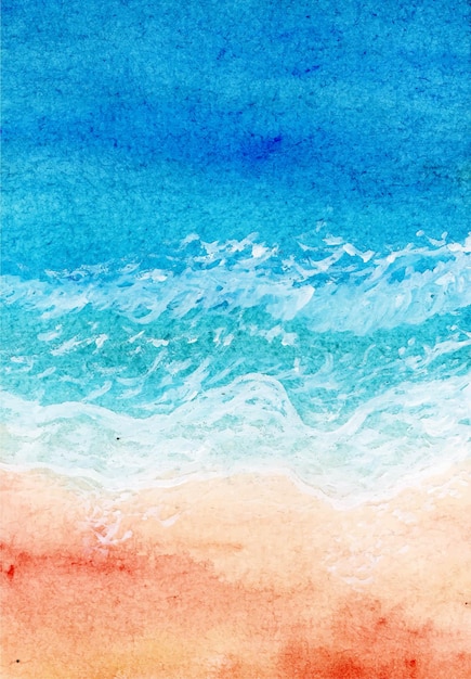 Abstract watercolor sea and wave background