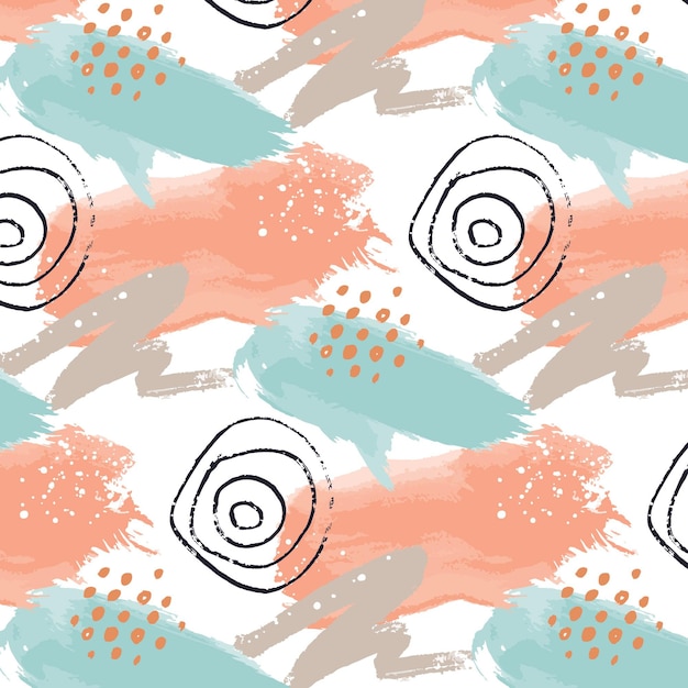 Abstract watercolor seamless pattern with circles