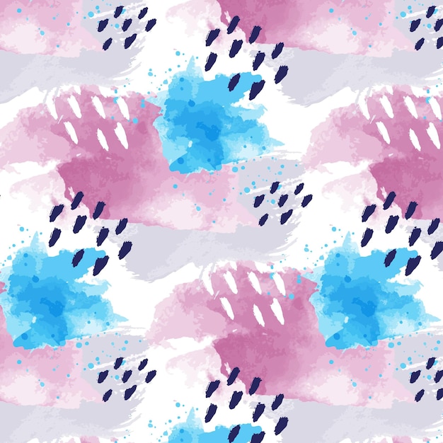 Abstract watercolor seamless pattern with dots