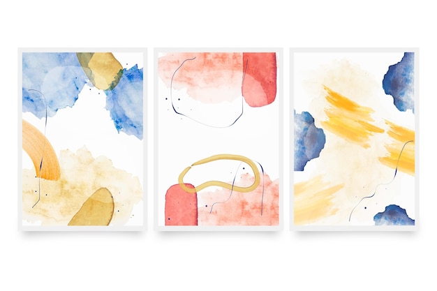 Free vector abstract watercolor shapes covers collection