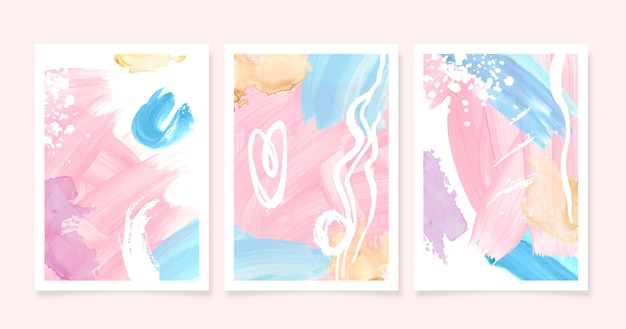Free vector abstract watercolor shapes covers collection