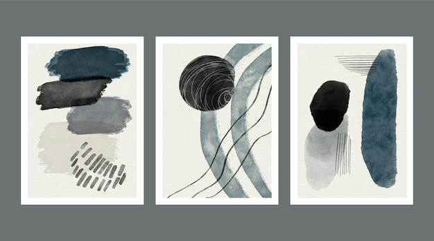 Abstract watercolor shapes covers collection