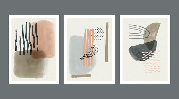 Abstract watercolor shapes covers pack