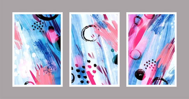 Free vector abstract watercolor shapes covers set