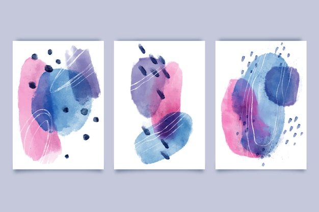 Abstract watercolor shapes covers