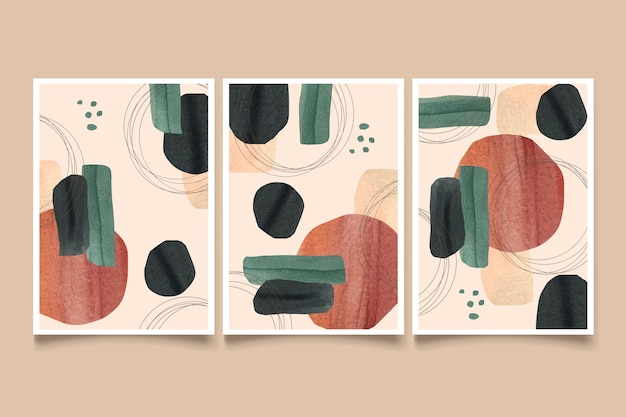 Free vector abstract watercolor shapes covers