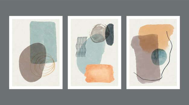 Abstract watercolor shapes covers