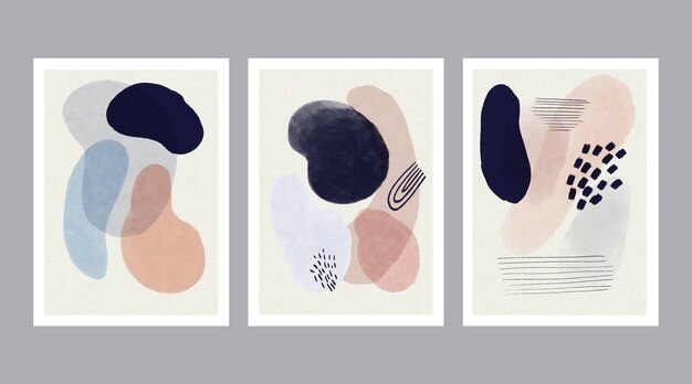 Abstract watercolor shapes covers