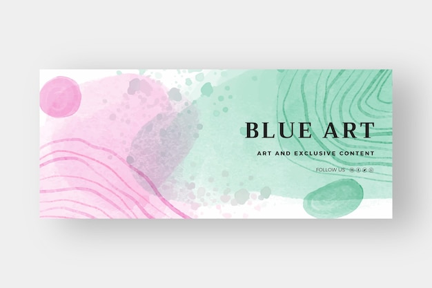 Abstract watercolor social media cover template