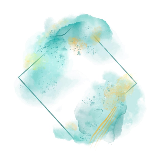 Free vector abstract watercolor squared frame