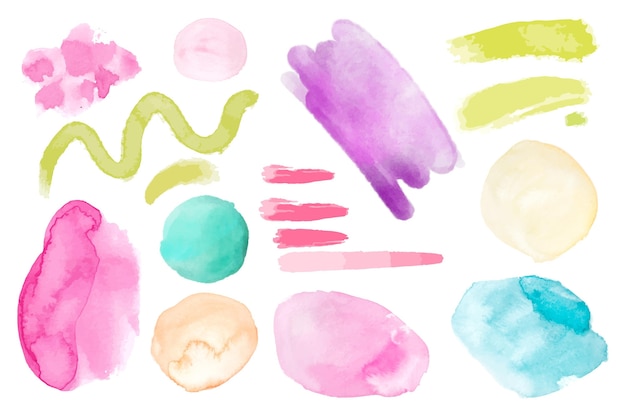 Free vector abstract watercolor stain collection