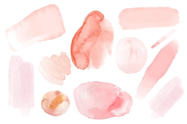 Free vector abstract watercolor stain set