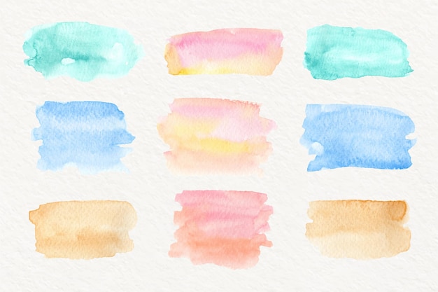 Abstract watercolor stains collection