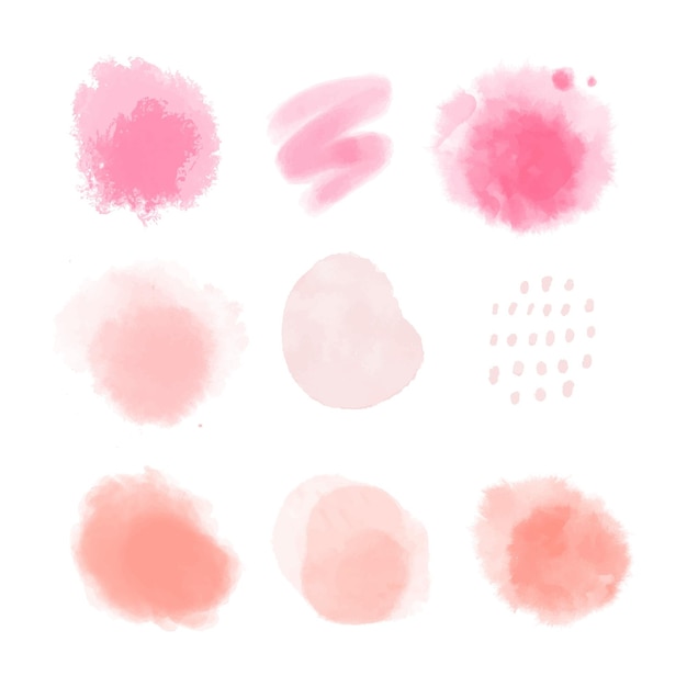 Abstract watercolor stains collection