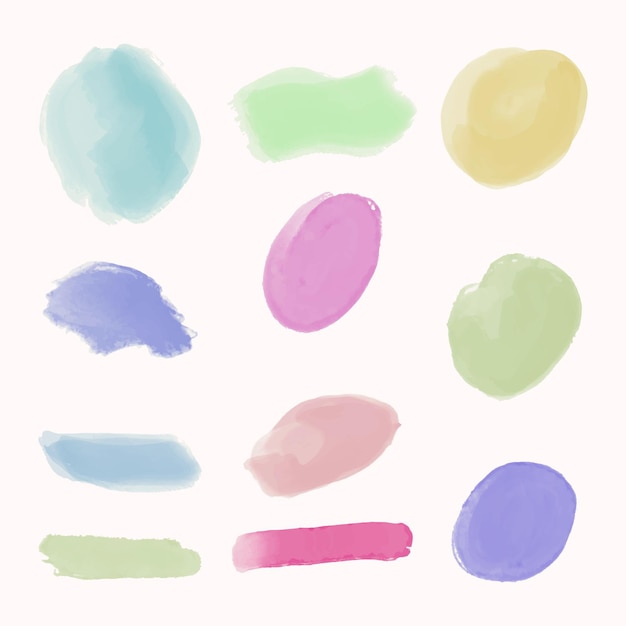 Abstract watercolor stains collection