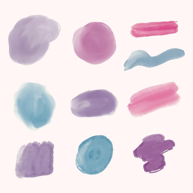 Abstract watercolor stains collection