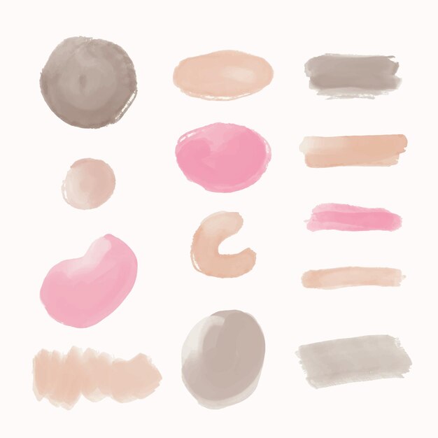 Abstract watercolor stains collection