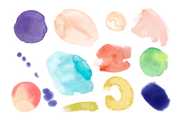 Free vector abstract watercolor stroke collection