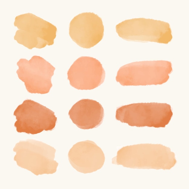 Free vector abstract watercolor stroke set