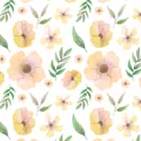 Free vector abstract watercolor yellow flowers pattern