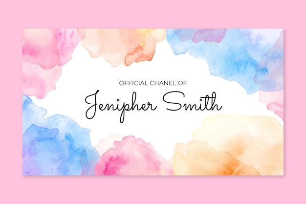 Abstract watercolor youtube channel art template