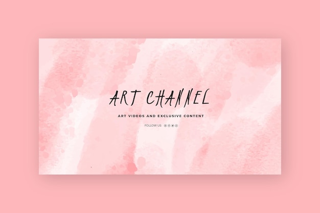 Free vector abstract watercolor youtube channel art template