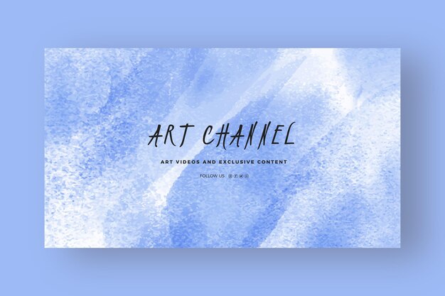 Free Vector abstract watercolor youtube channel art template