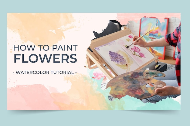 Free vector abstract watercolor youtube thumbnail