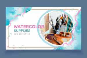 Free vector abstract watercolor youtube thumbnail