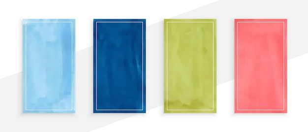 Free vector abstract watercolors banners set of four