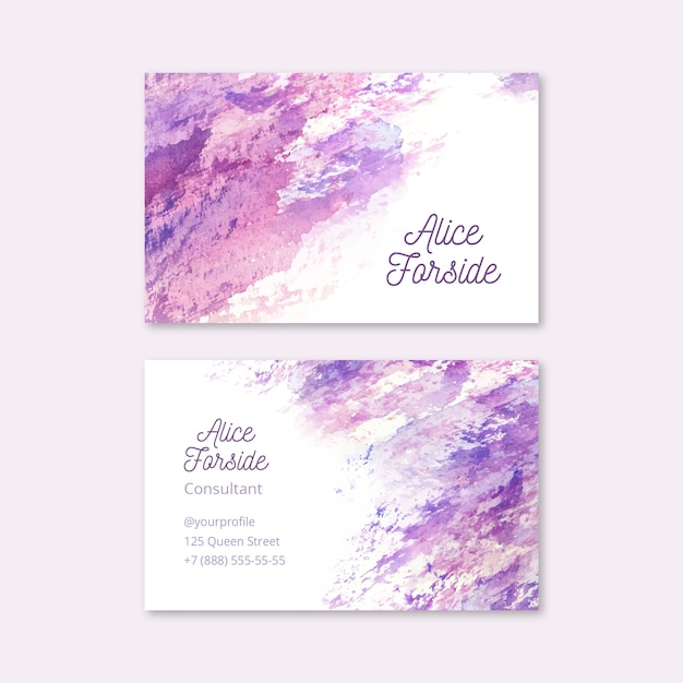 Free vector abstract watercolour style business card