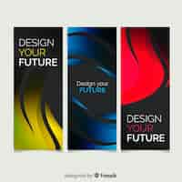 Free vector abstract wave banner