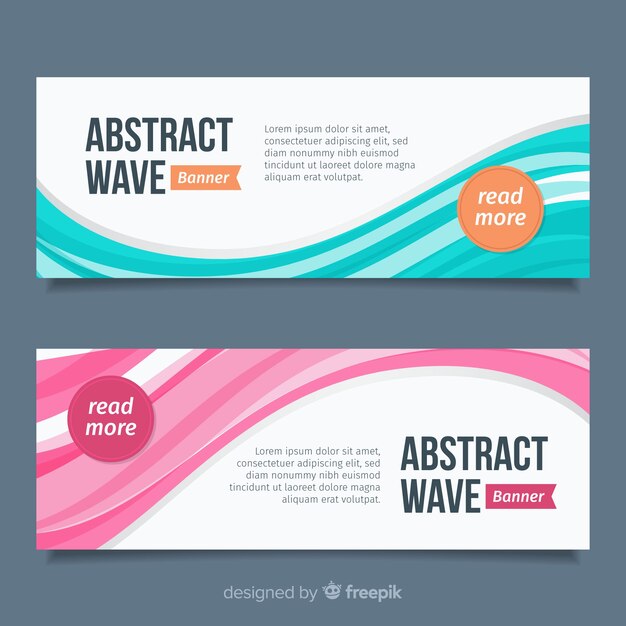 Abstract wave banners