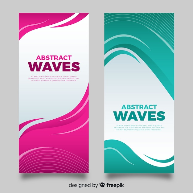 Abstract wave banners