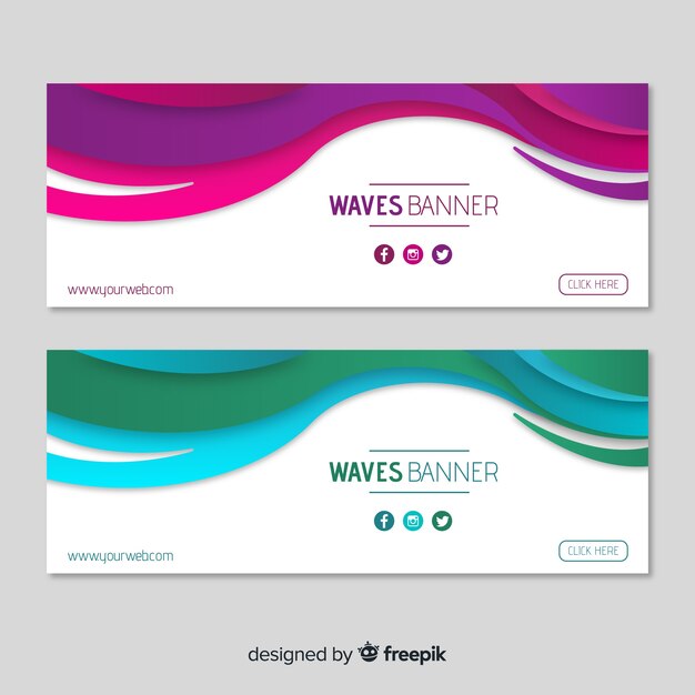 Free vector abstract wave banners