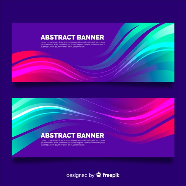 Abstract wave banners