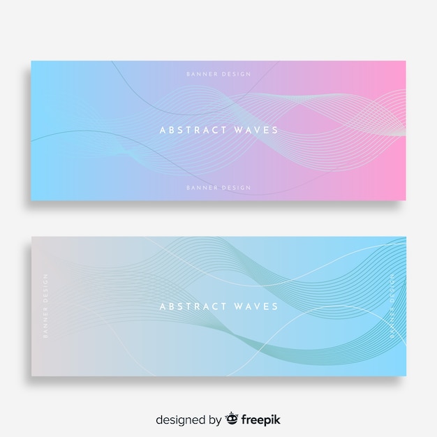 Abstract wave banners