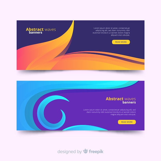 Abstract wave banners