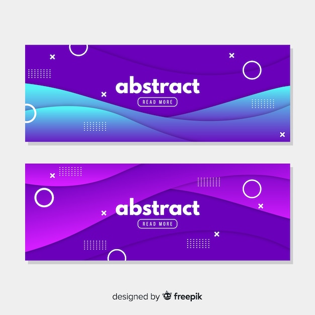 Abstract wave banners