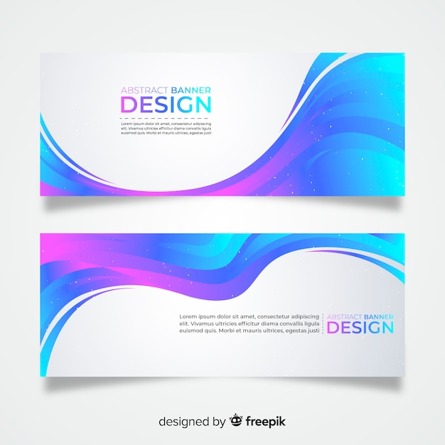 Abstract wave banners