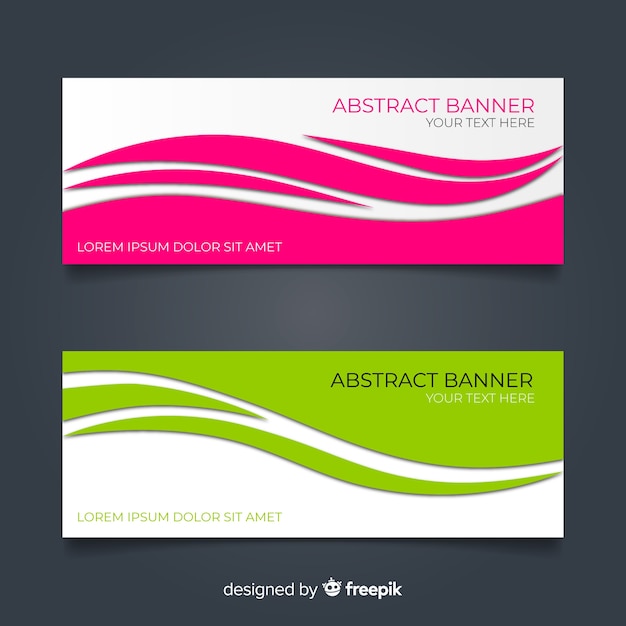 Abstract wave banners