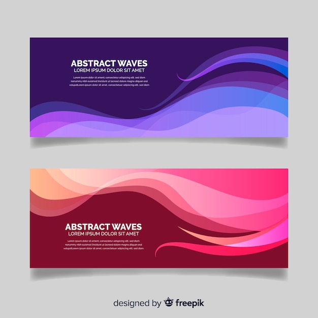 Abstract wave banners