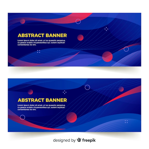 Abstract wave banners