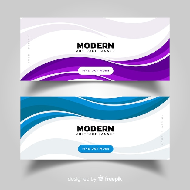 Abstract wave banners