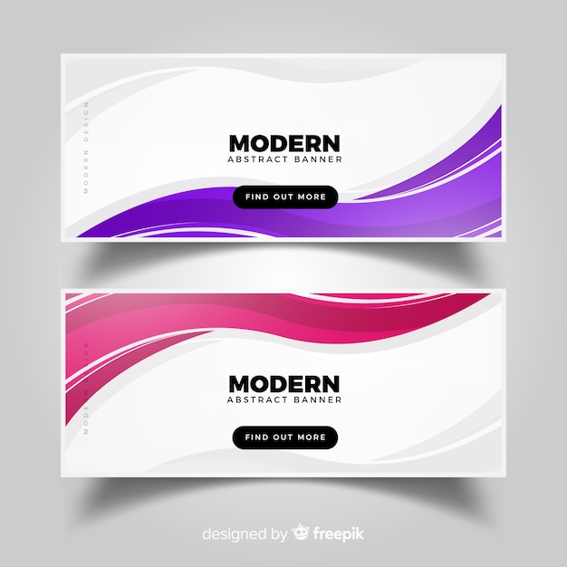 Abstract wave banners