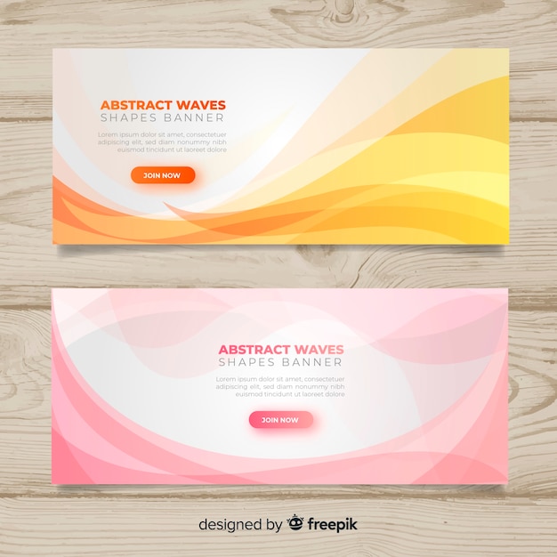 Abstract wave banners